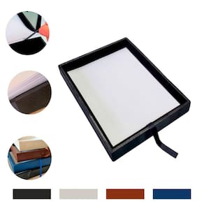 Bandeja Para Sulfite A4 Porta Papel Organizador de Mesa Escritório Aveludado Sintético Premium