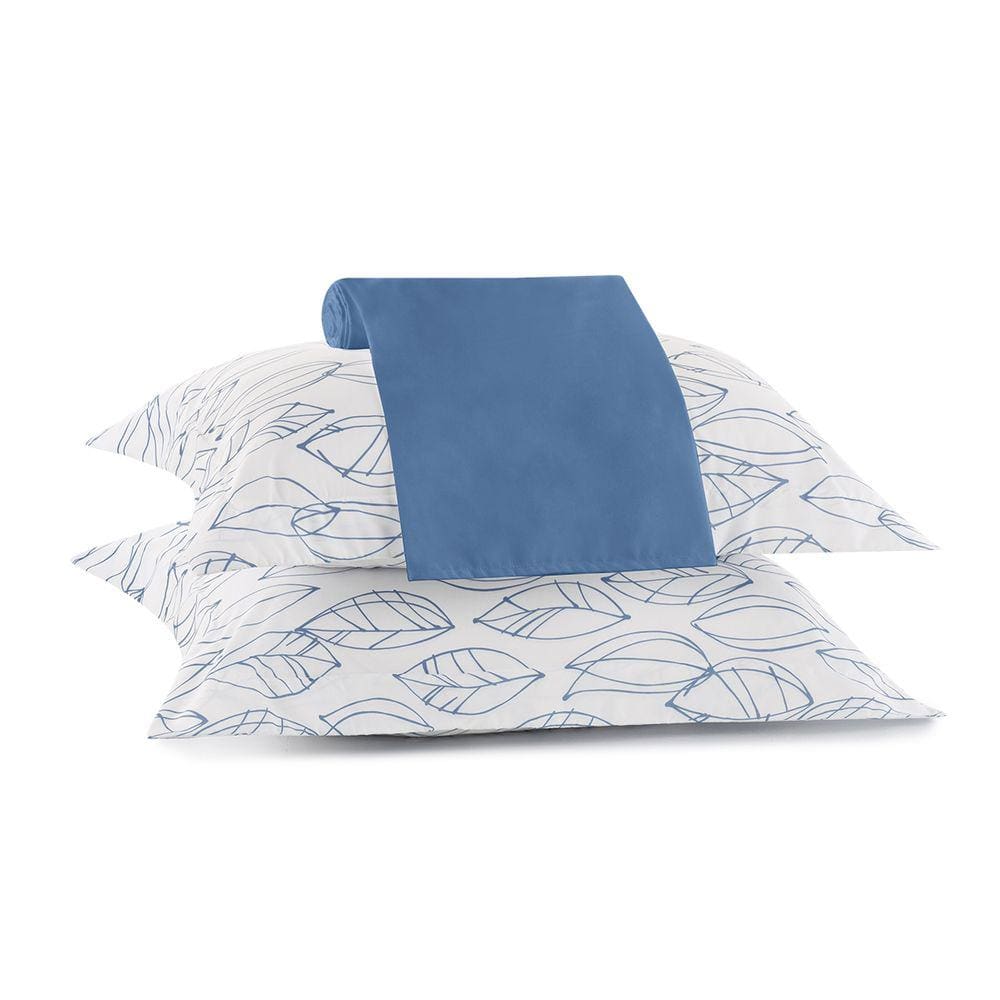 Jogo de Lençol Lynel Cama Queen 3 Peças Sofistic Leaves Branco