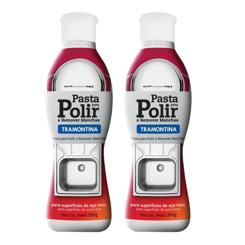 Kit2 Pasta Polir Limpador Removedor Manchas Panela Inox 200G
