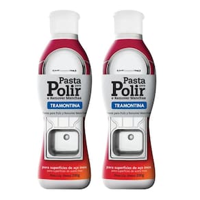 Kit2 Pasta Polir Limpador Removedor Manchas Panela Inox 200G
