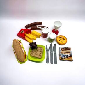 Kit Brinquedos Conjuntos Lanchonetes Hambúrguer e Fast Food - 15 Peças para brincar!