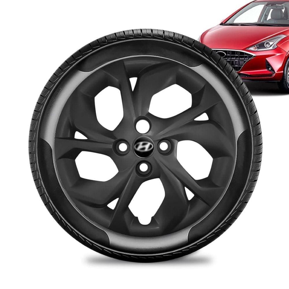 Calota Hyundai HB20 aro 15 2020 Preta Brilhante Emb Preto
