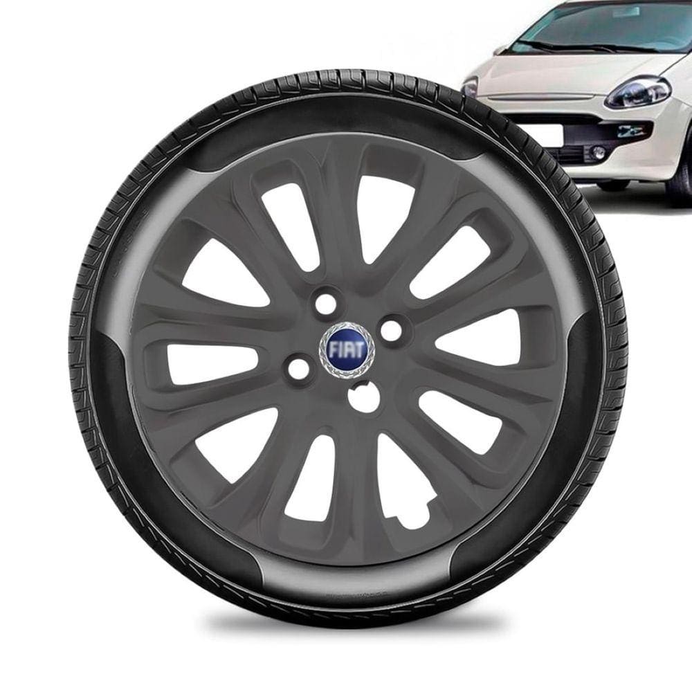 Calota Fiat Punto aro 15 2015 a 16 Grafite Fosca Emb Azul