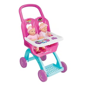 Carrinho de Boneca Infantil Duplo Rosa Rosa Brinquedo Lider Menina