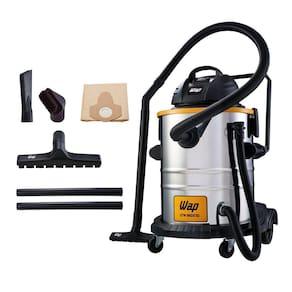 Aspirador de Pó e Água Potente WAP GTW Inox 50 1600W 50L com Rodinhas e Extensores de Longo Alcance 127V Prata