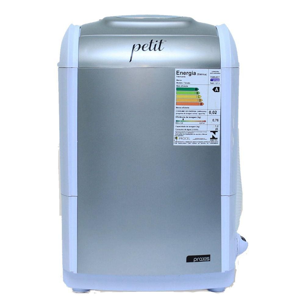 Máquina de Lavar Semi-automática 1.2Kg 220V Praxis Petit Grifit Prata