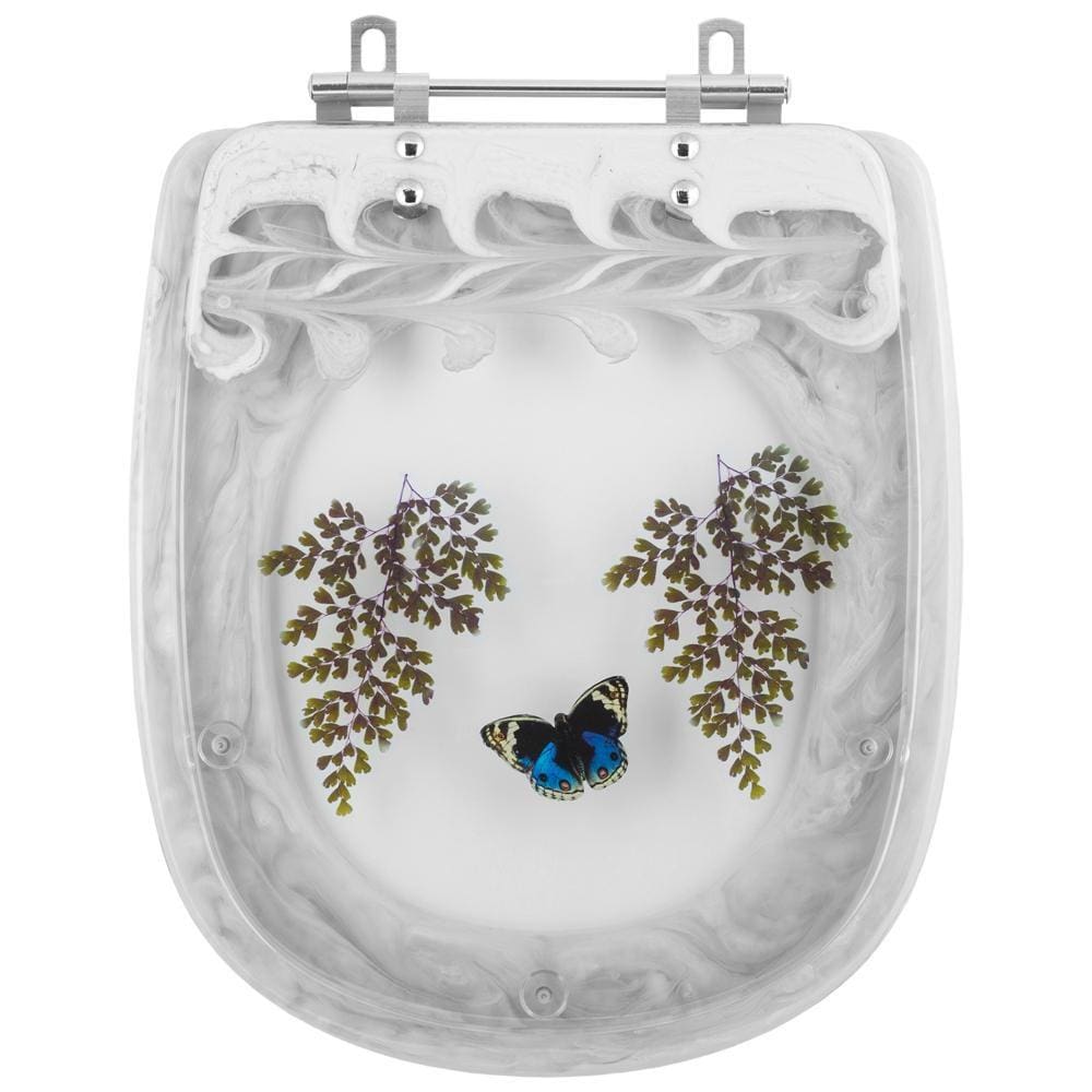Assento Sanitário Tampa de Vaso Sabatini Branco Decorado com Borboleta