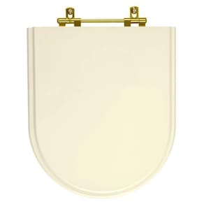 Assento Sanitario Carrara Creme Para Vaso Deca Com Ferragem Dourada