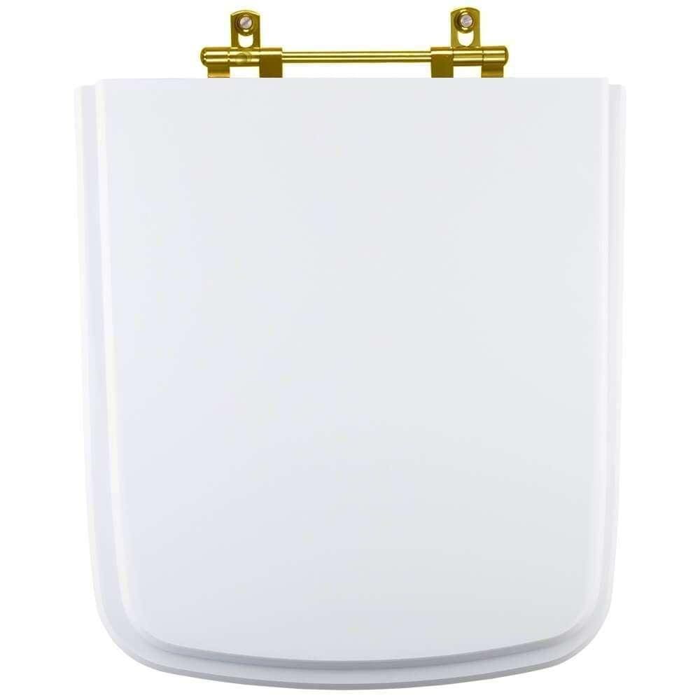 Assento Sanitário Poliester Clean com Ferragem Dourada para vaso Deca