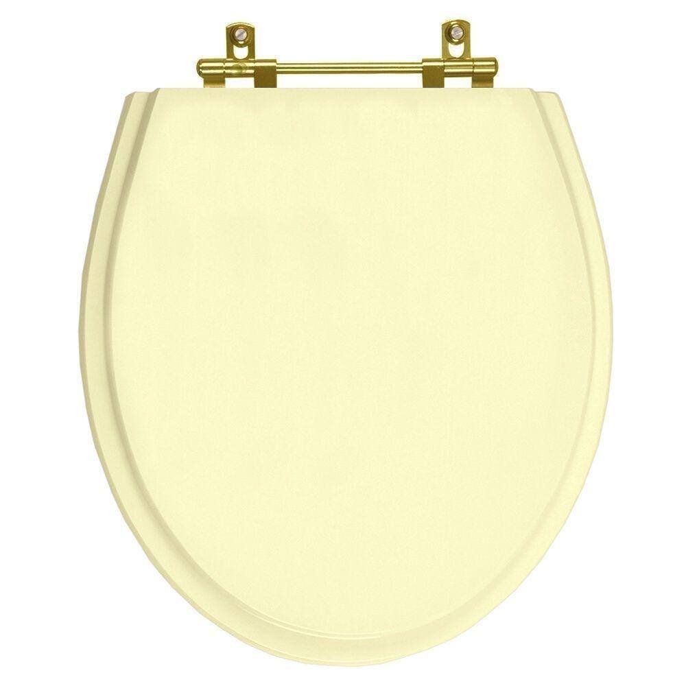 Assento Sanitario Poliester Windsor Creme Ferragem Dourada para Vaso Deca