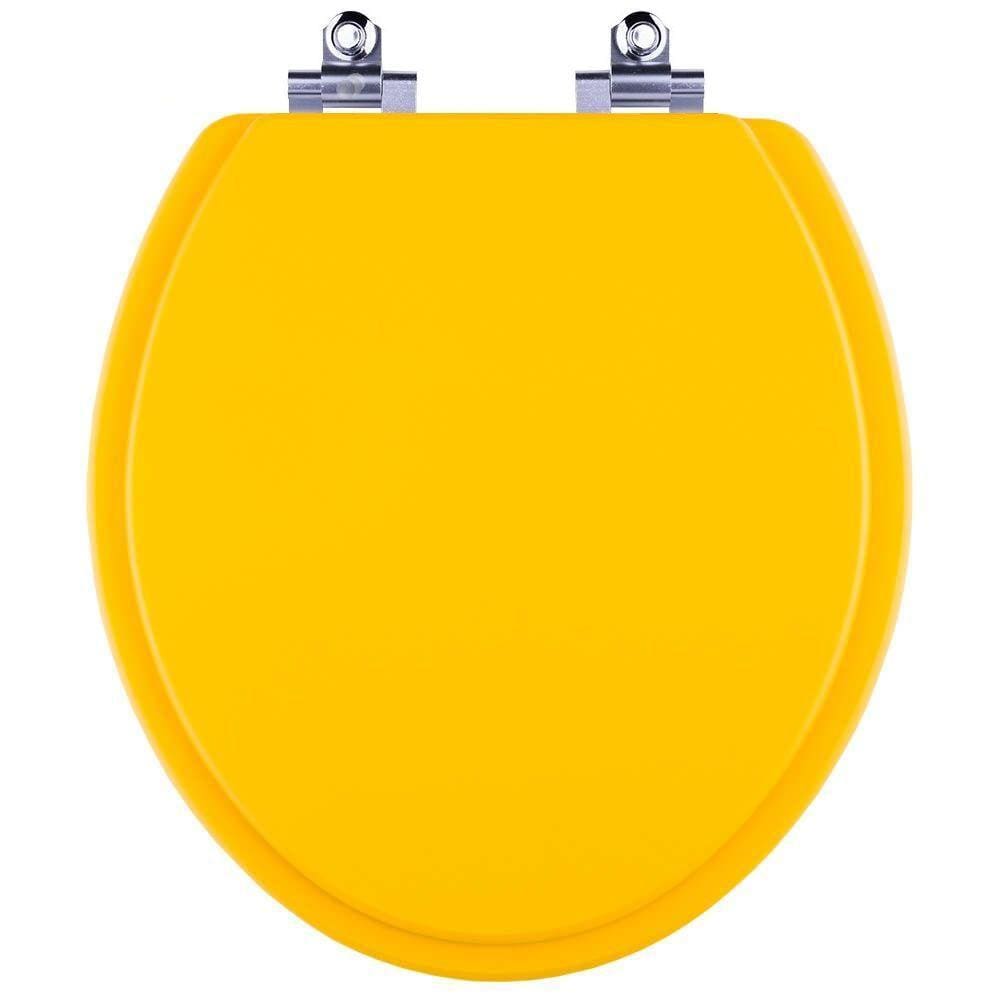 Assento Sanitario Fechamento Lento Convencional Oval Amarelo Fosco