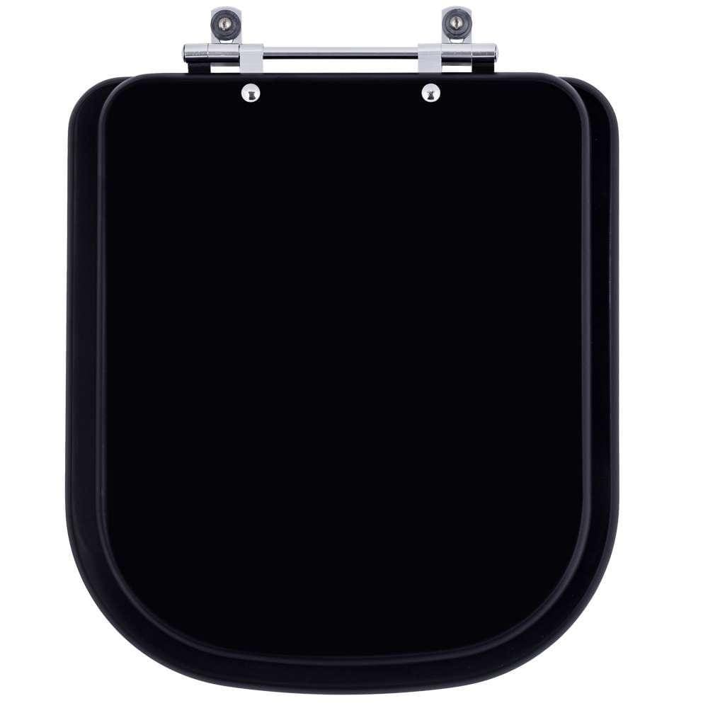 Assento Sanitario Poliester Piano Preto Fosco para Vaso Deca