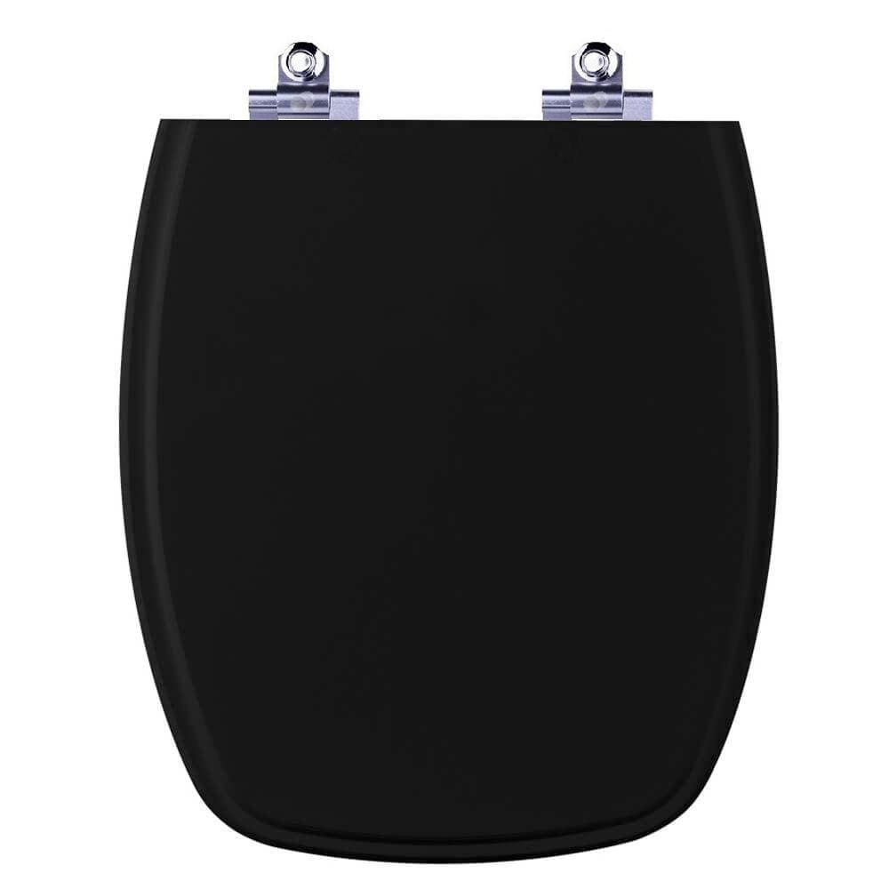 Assento Sanitário Laqueado Soft Close Amarilis Preto para vaso Fiori
