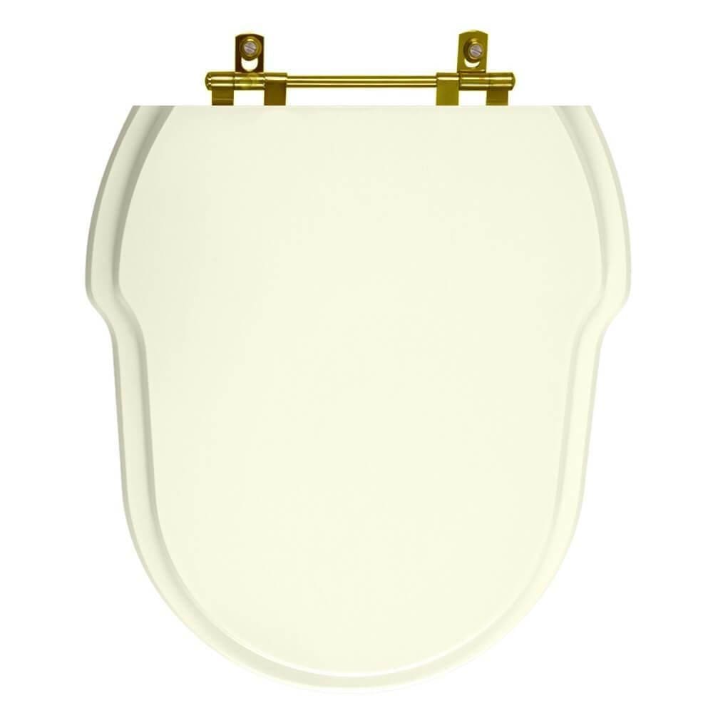Assento Sanitário Hampton Biscuit para vaso Incepa Com Ferragem Dourada