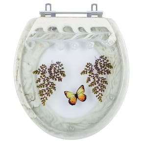 Assento Sanitario Poliester Decorado Borboleta Azalea para vaso Celite