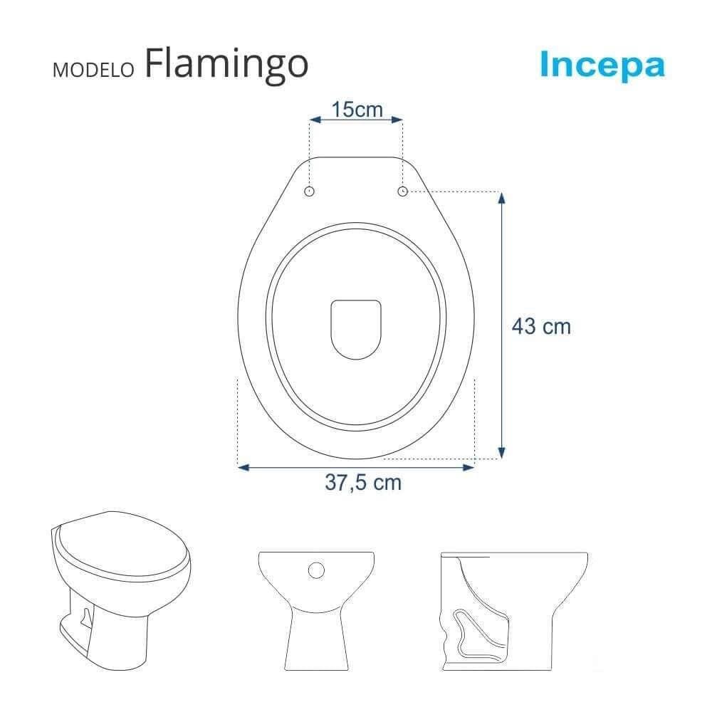 Assento Sanitário Almofadado Flamingo Bege Claro para vaso Incepa