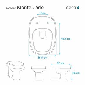Assento Sanitario Fechamento Lento Monte Carlo Branco Para Louça Deca