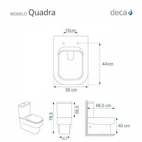 Assento Sanitario Fechamento Lento Quadra Branco Para Louça Deca