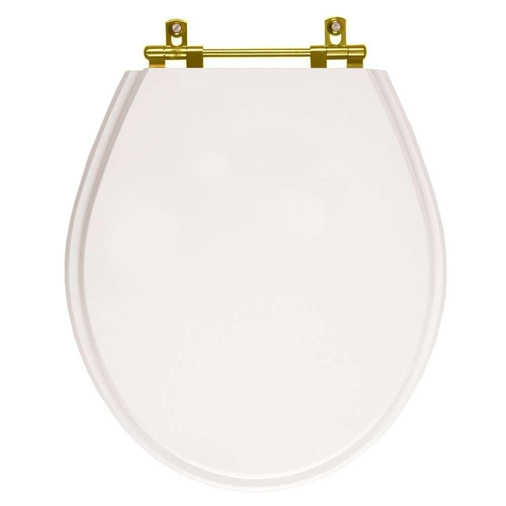 Tampa de Vaso Carina Branco para bacia Ideal Standard Com Ferragem Dourada