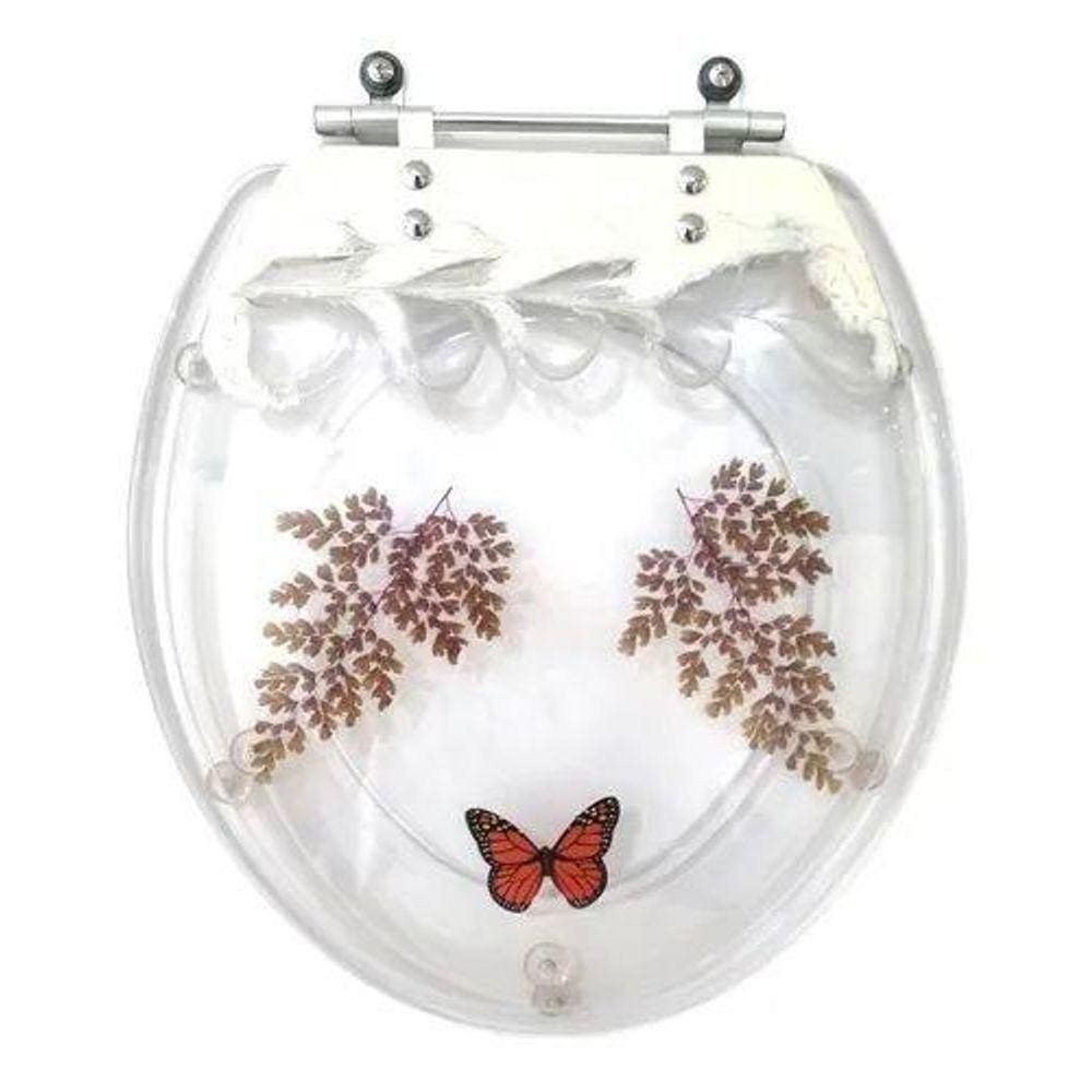 Tampa De Vaso Acrilico Decorada Branca Para Todas As Louças