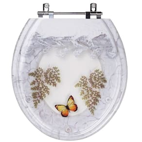 Tampa para Vaso Deca Convencional Branco com Borboleta Amarela