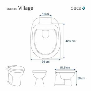 Tampa De Vaso Sanitario Com Amortecedor Village Creme Para Bacia Deca