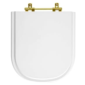 Assento Sanitário Vogue Plus Branco para vaso Deca Com Ferragem Dourada