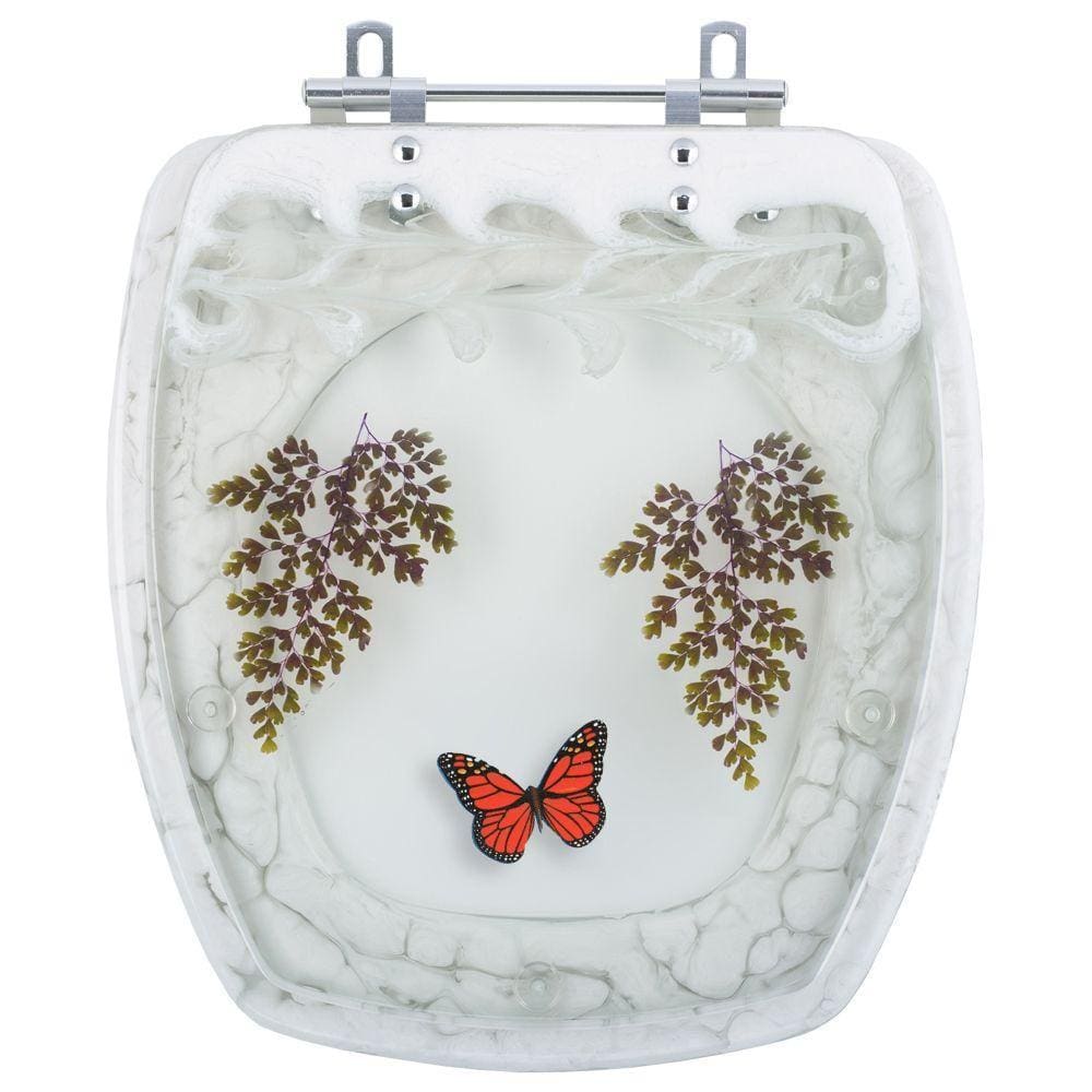 Tampa para Vaso Incepa Thema Branco com Borboleta Vermelha