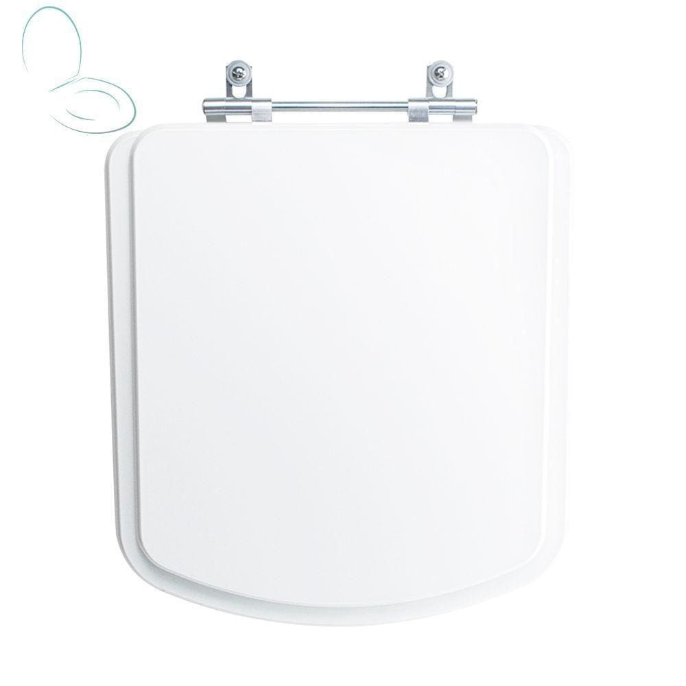 Tampa Vaso Sanitário Madeira Laqueada Bali Branco para bacia Incepa