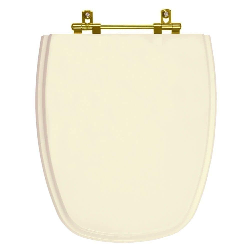 Assento Sanitario Monte Carlo Creme Para Vaso Deca Com Ferragem Dourada