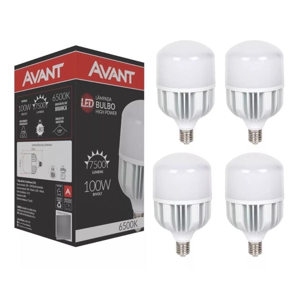 Lampada Led Avant 100w E40 Bivolt 6500k 5 Unidades