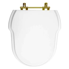 Tampa De Vaso Sanitario Hampton Branco Para Vaso Incepa Com Ferragem Dourada
