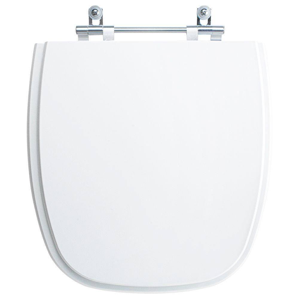 Tampa Vaso Sanitário Madeira Laqueada Fit Branco para bacia Celite