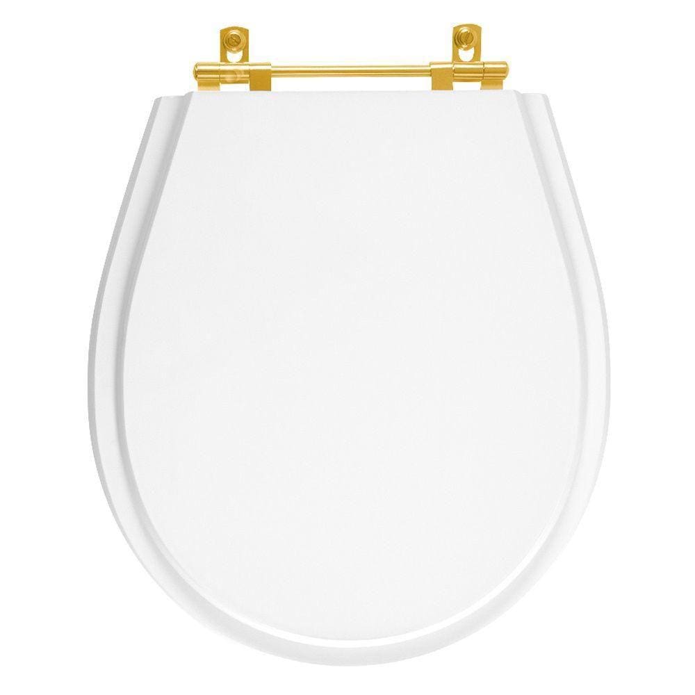 Assento Sanitário Avalon Branco para vaso Ideal Standard Com Ferragem Dourada
