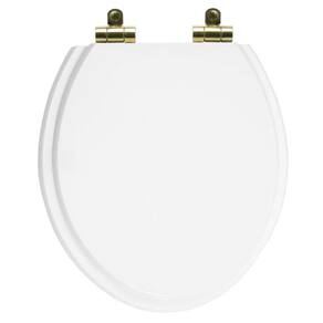 Assento Sanitário Poliéster Soft Close Oval Branco para Todas as Marcas com Ferragem Dourada