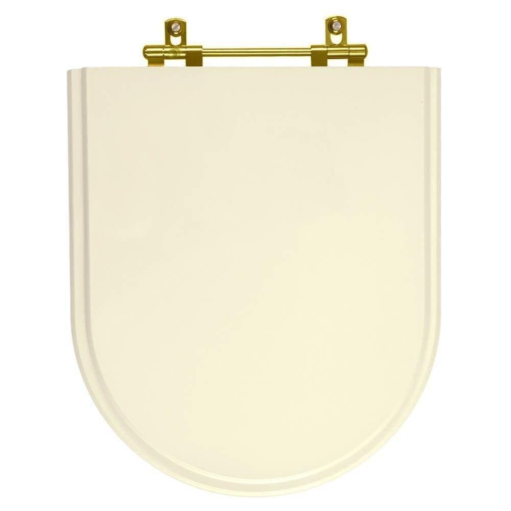 Assento Sanitário Poliester Carrara Creme Ferragem Dourada para Vaso Deca