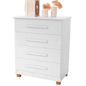 Cômoda de Qualidade com 4 Gavetas100%MDF  Suíça Branca