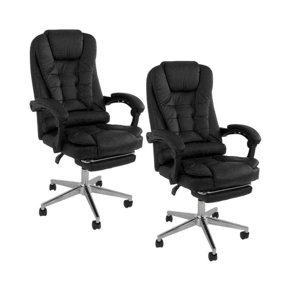 Kit 2 Cadeiras Presidente Ergonômica Apoio Para Pés