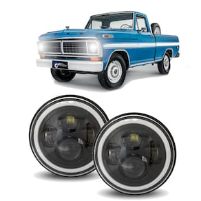 Par Farol Angel Eyes 7Polegadas Ford F-100 1957 1958 a 1985