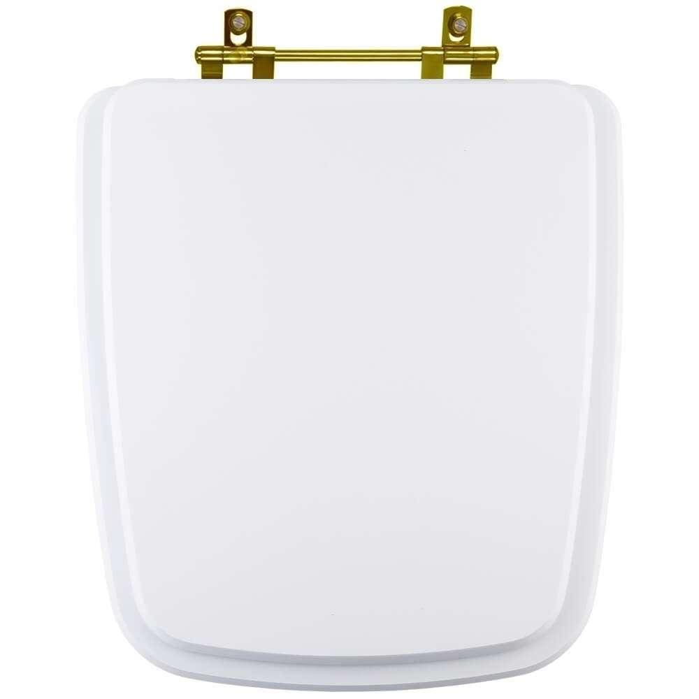 Tampa de Vaso Boss Branco para bacia Incepa Com Ferragem Dourada