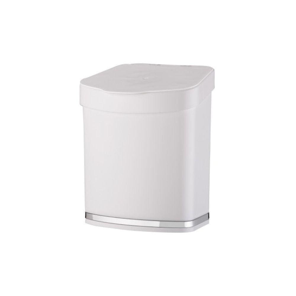 Lixeira Em Plástico Eleganza 2,5L Future Branco E Cromado