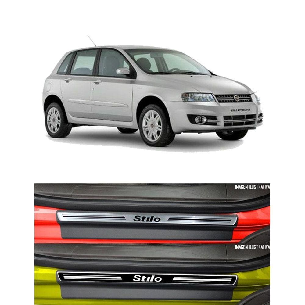 Jg Soleira Stilo 4p Aço Escovado Preto Elegance