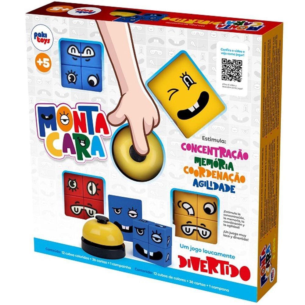 Jogo Educativo Monta Cara Expressoes em Blocos com Campainha