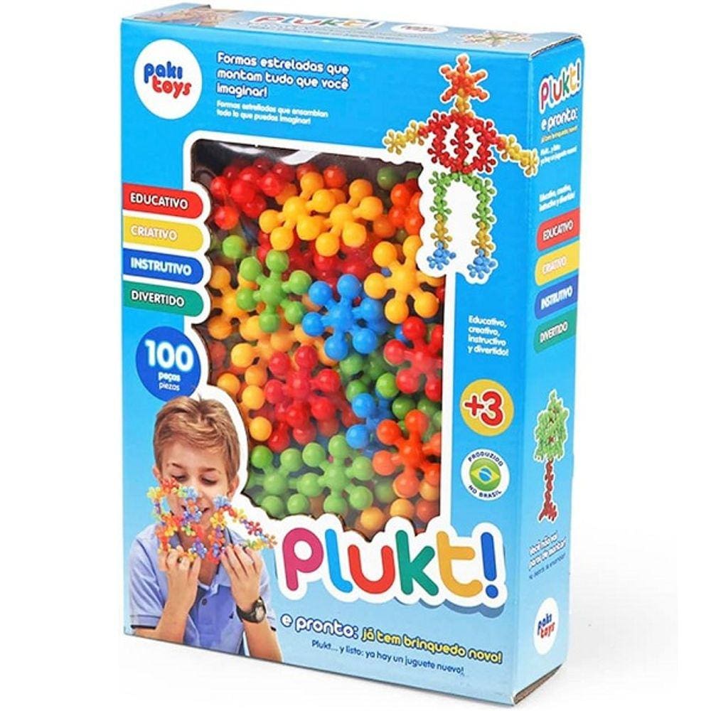 Brinquedo Montar PLUKT Educativo Criativo 100 PCS