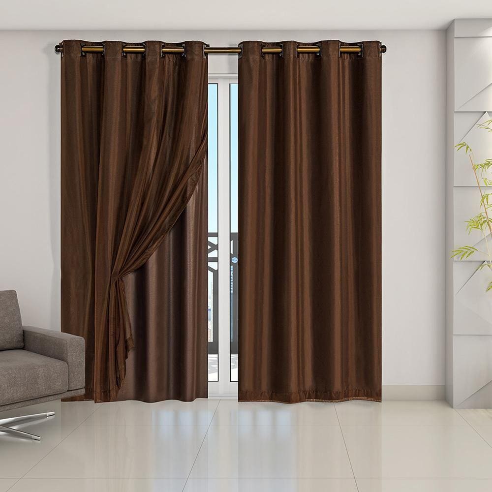 Cortina Blackout Voil 2,80X2,80 Corta Luz Sala Tabaco