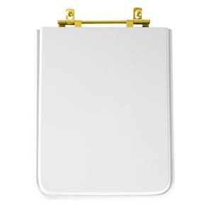 Tampa de Vaso Poliester Cubo Branco para bacia Deca Com Ferragem Dourada