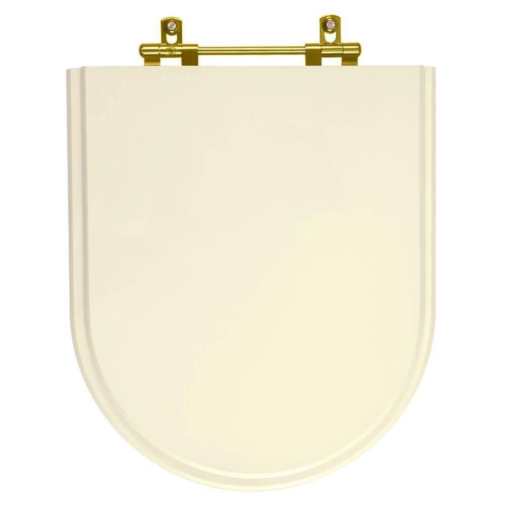 Tampa de Vaso Poliester Belle Epoque Creme para bacia Deca Com Ferragem Dourada
