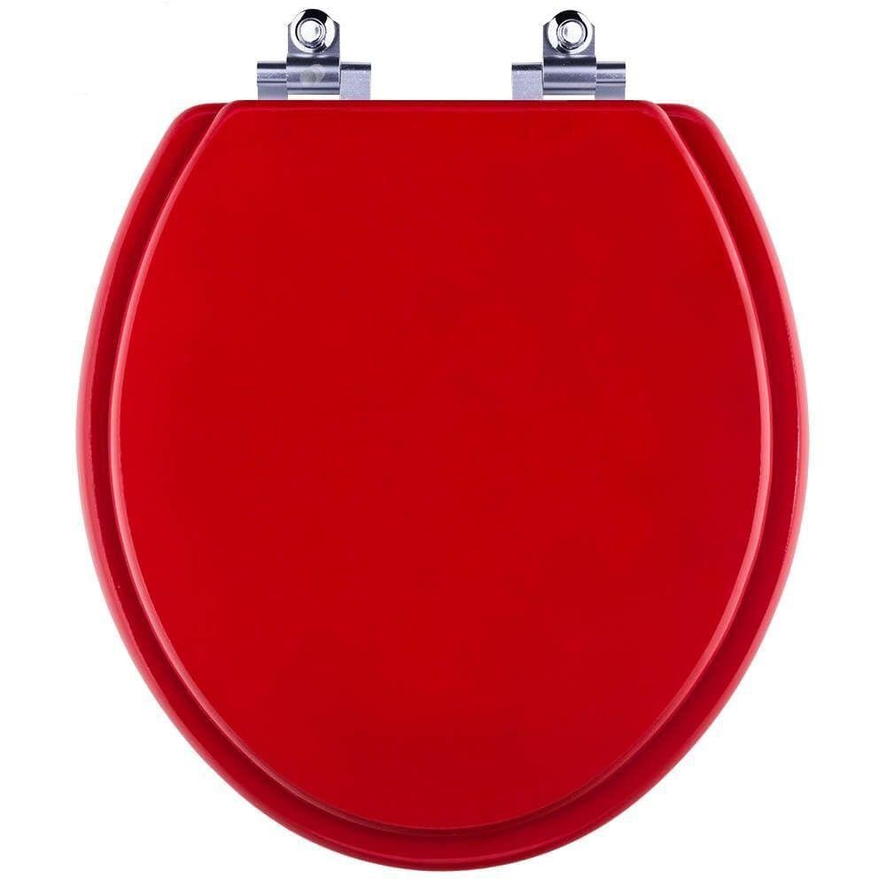 Tampa de Vaso Sanitário com Amortecedor Convencional Oval Vermelho