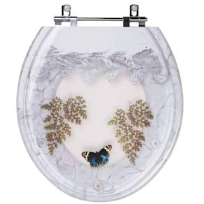 Tampa para Vaso Deca Oval Branco com Borboleta Azul