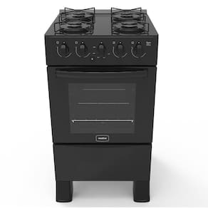 Fogão 4 Bocas A Gás Acendimento Automático Realce Glass Bivolt Cr206 Preto Preto 127/220